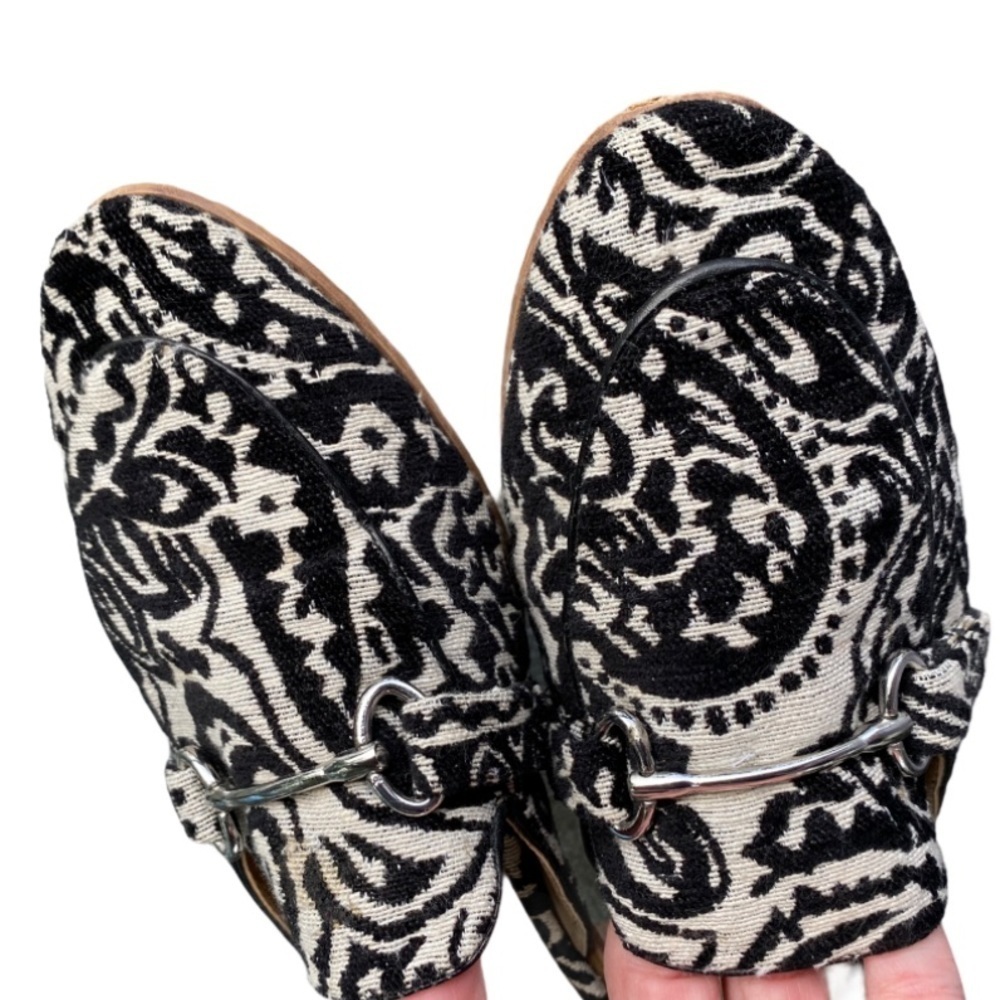 Topshop Kylie tapestry black white loafer shoes 39 - Picture 5 of 11